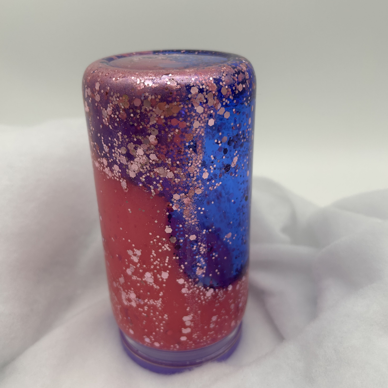 Pink Blau Glitzer Lava Becher | 16OZ Becher Doppelwandig mit Deckel und Strohhalm