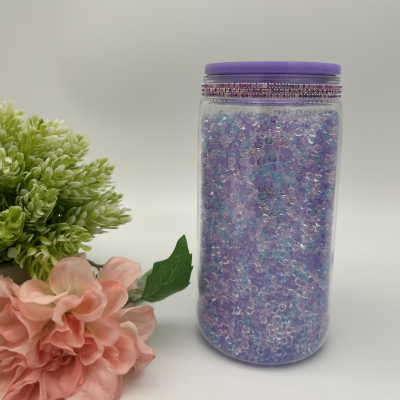 Purple Diamond Becher | 16OZ Becher Doppelwandig mit Deckel und Strohhalm