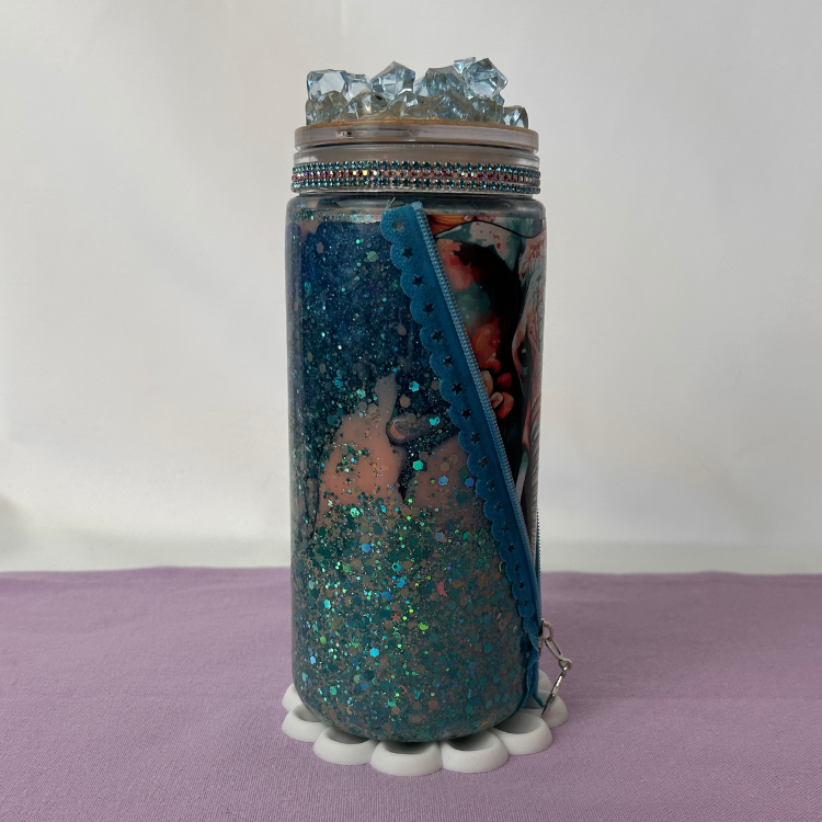 Reißverschluss Elefanten Becher 590ml  | Lava Becher mit Deckel und Strohhalm