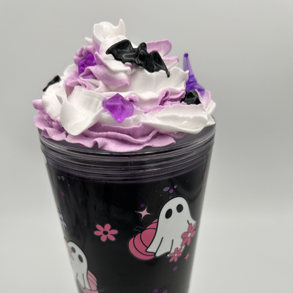 Spooky Geister Becher 700ml | Lava Becher mit Sahne-Deckel und Strohhalm