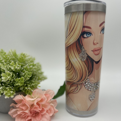Oopsie - Bling Girl Subli Tumbler - 20oz Edelstahl Thermo-Becher mit Doppelwand