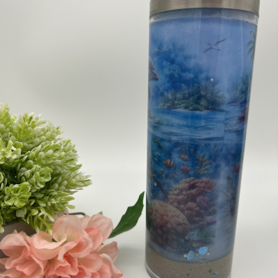 Meeres Glitter Subli Tumbler - 20oz Edelstahl Thermo-Becher mit Doppelwand