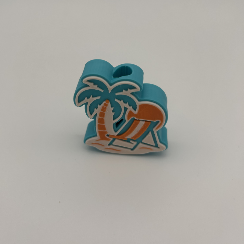 Strand 3D Topper | Dekoration für Strohhalme | PLA | 8,4 mm Lochdurchmesser | DIY Dekoration | wiederverwendbar