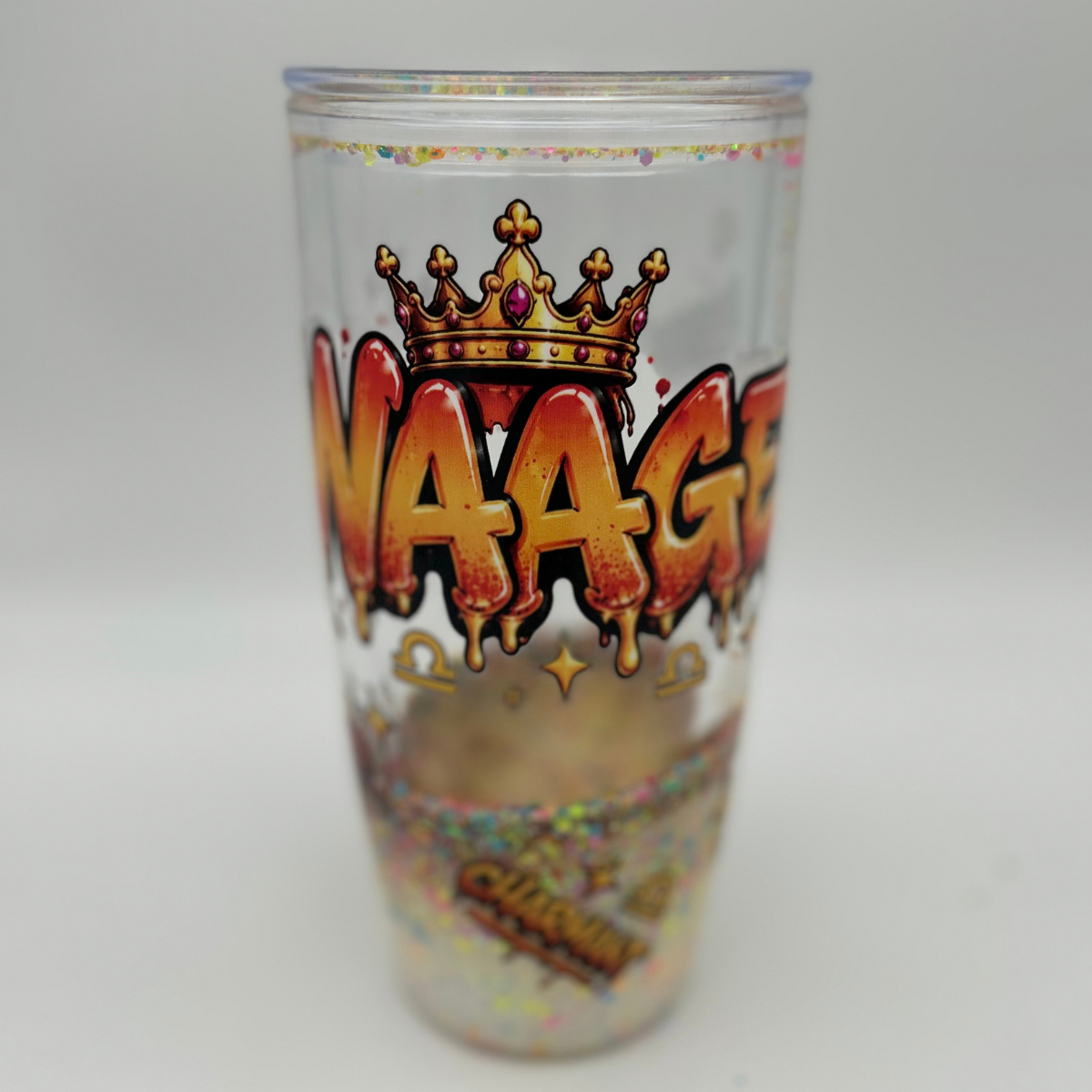 Sternzeichen Waage 800ml | Lava Becher mit Deckel und Strohhalm