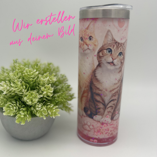 DEIN persönlicher Sublimations Glitzerbecher | personalisierter Becher mit Wunschmotiv und Glitzer