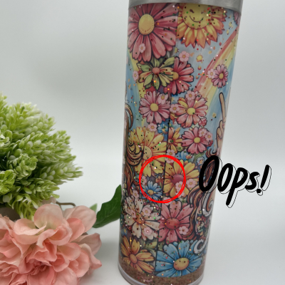 Oopsie - Peace Glitter Subli Tumbler - 20oz Edelstahl Thermo-Becher mit Doppelwand