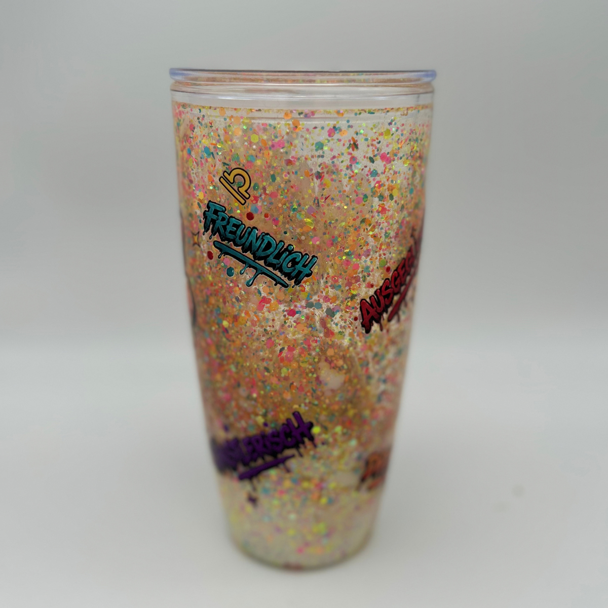 Sternzeichen Waage 800ml | Lava Becher mit Deckel und Strohhalm