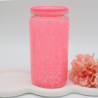 Glitzer-Becher - Pink Panda Light - Glow in the Dark
