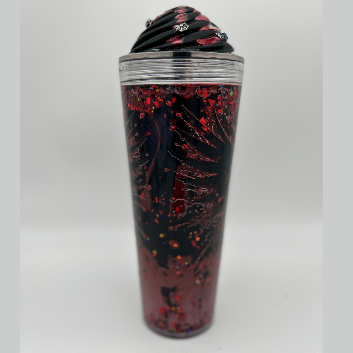 Dark Crow Becher 700ml | Lava Becher mit 3D Deckel und Strohhalm