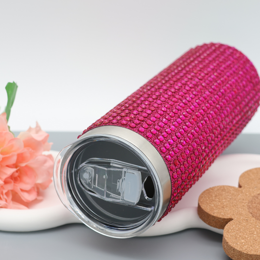 Strassstein Tumbler | pink | Edelstahl Tumbler | Edelstahl Thermobecher