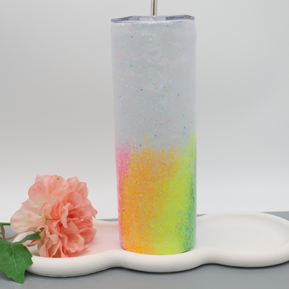 Regenbogen Glitzer Tumbler | diverse Farben | Edelstahl Tumbler | Epoxidharz Thermobecher | personalisierbar