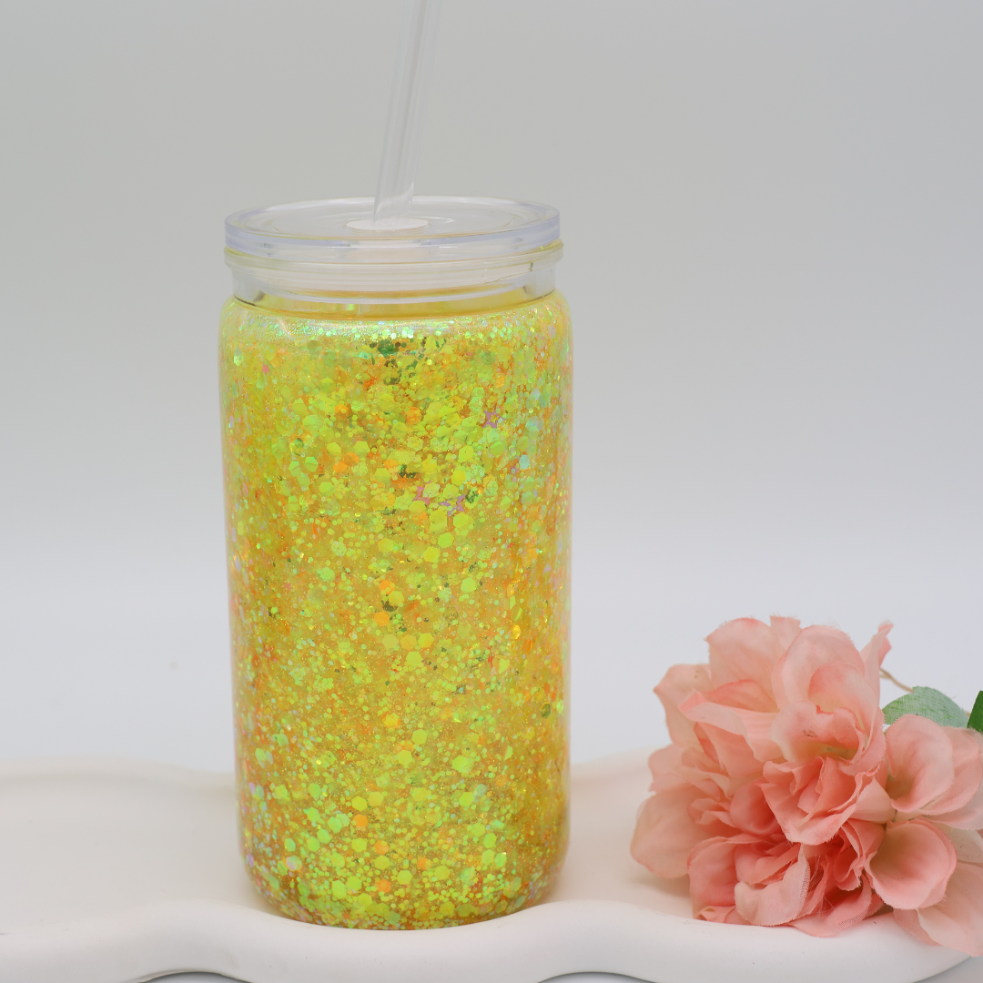 Snowglobe- / Glitzer-Becher - Neon Rush 480ml