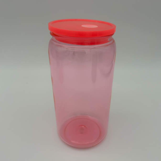 Trinkbecher mit Deckel und Strohhalm - blanko