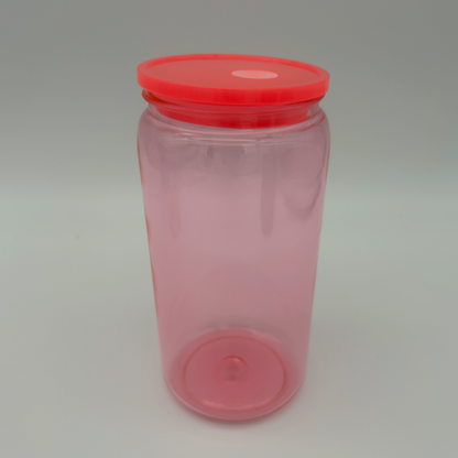 Trinkbecher mit Deckel und Strohhalm - blanko