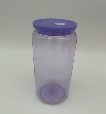 Trinkbecher mit Deckel und Strohhalm - blanko