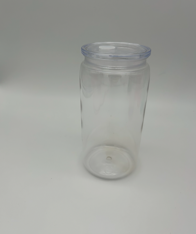 Trinkbecher mit Deckel und Strohhalm - blanko