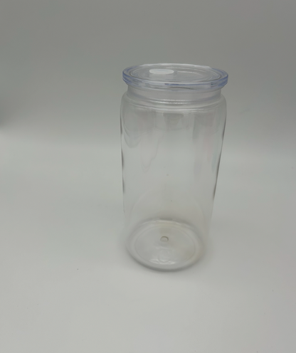 Trinkbecher mit Deckel und Strohhalm - blanko