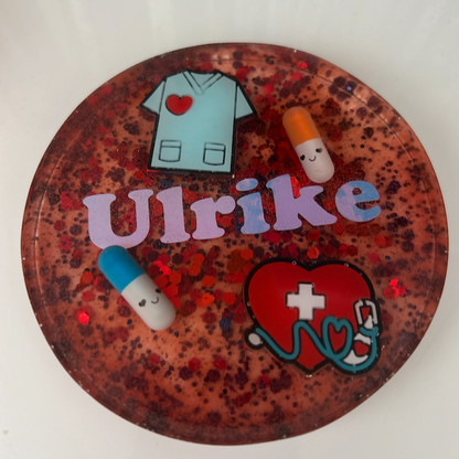 bunter Untersetzer für Krankenperonal | Geschenk für Pfleger Krankenschwestern| Coaster | Bierdeckel | Tassen Untersetzer