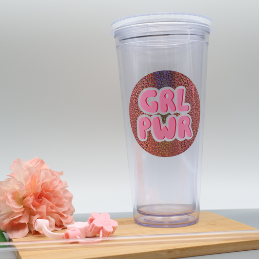 Trinkbecher mit Strohhalm - Girl Power