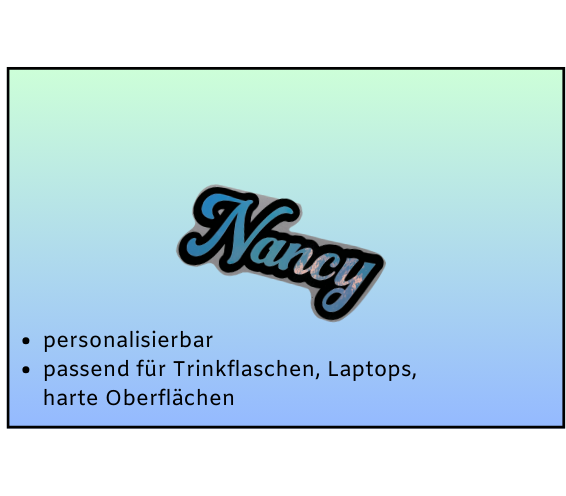 Namenssticker - personalisiert Holo-Schwarz