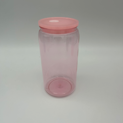 Trinkbecher mit Deckel und Strohhalm - blanko