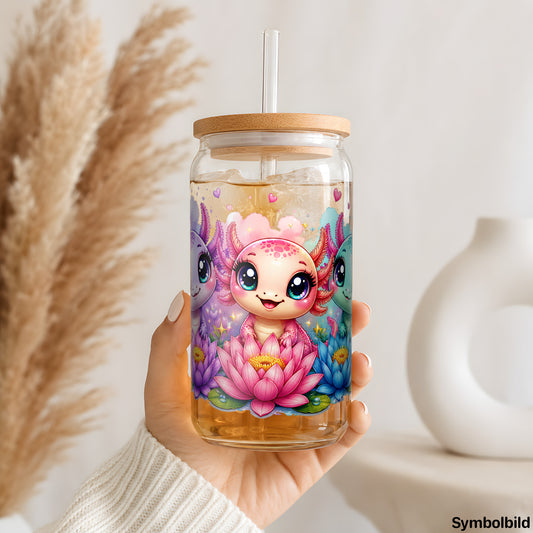 Axolotl auf Seerosen