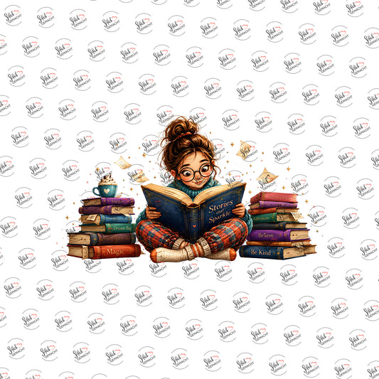 Leseratte auf Bücherstapel