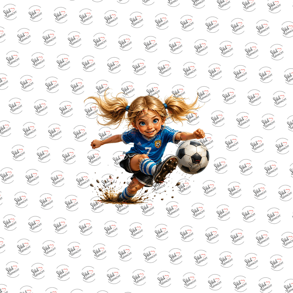 Fußballmädchen als UV-DTF Sticker einzeln