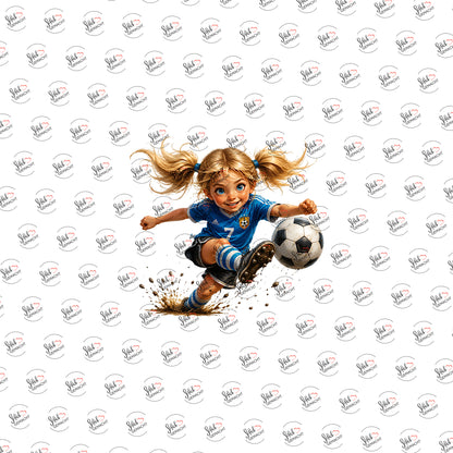 Fußballmädchen als UV-DTF Sticker einzeln