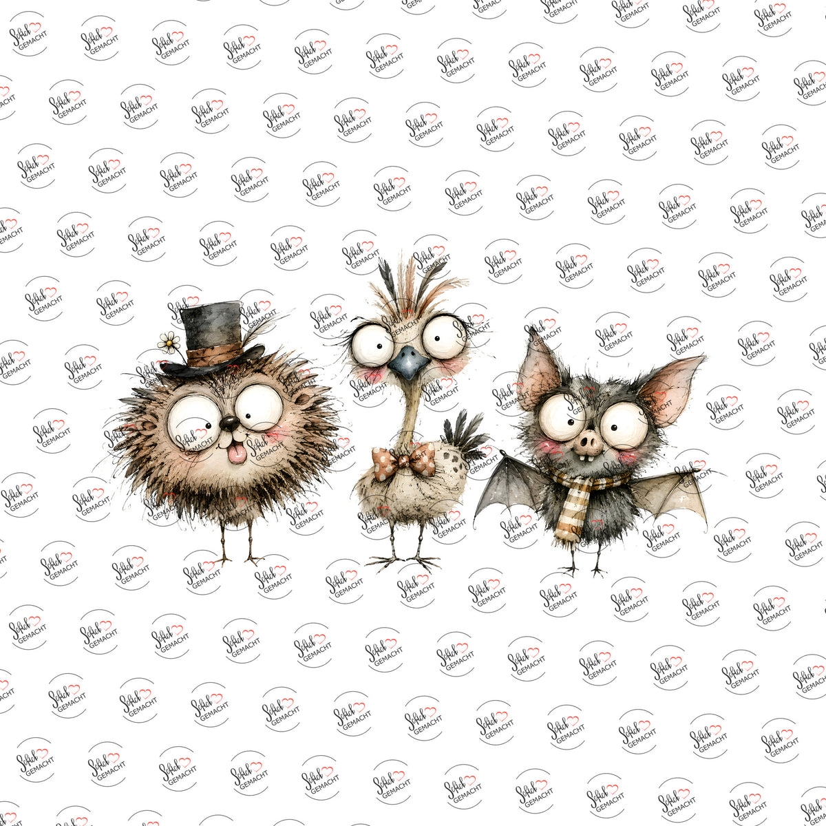 Schräges Trio als UV-DTF Sticker einzeln