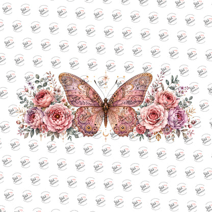 Schmetterling in Roségold als UV-DTF Sticker einzeln