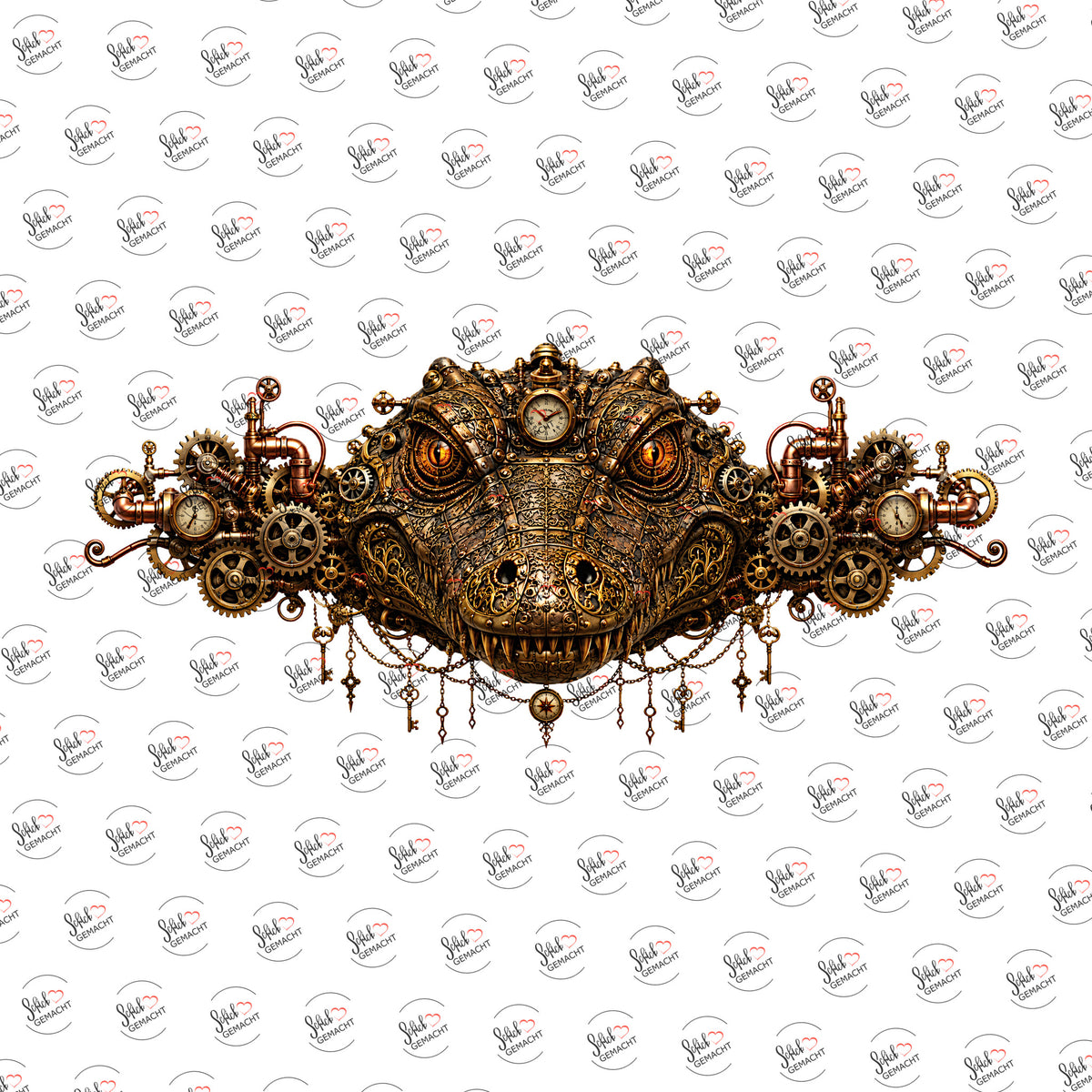 Steampunk-Krokodil als UV-DTF Sticker einzeln