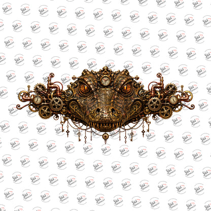 Steampunk-Krokodil als UV-DTF Sticker einzeln