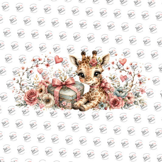 Giraffenbaby mit Geschenk