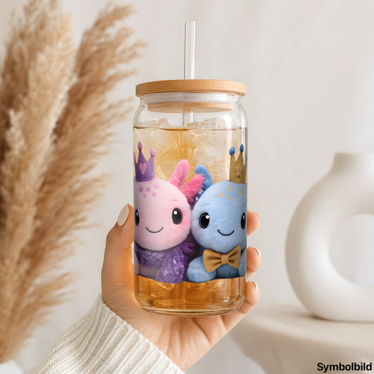 Plüsch-Axolotl mit Krone