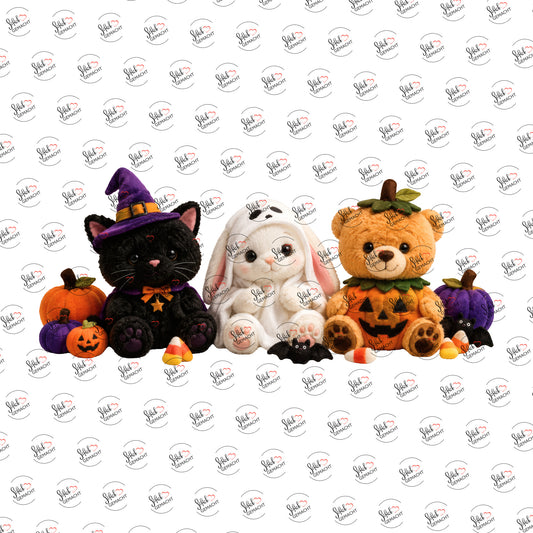 Plüsch-Trio zu Halloween