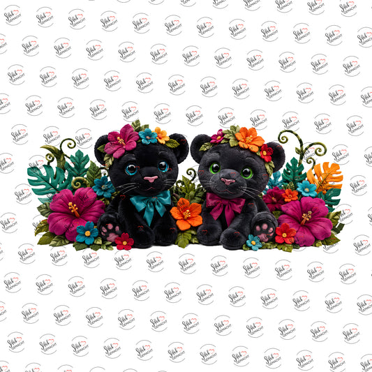 Plüschpanther im Blütenmeer
