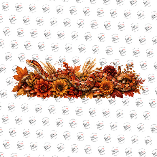 Schlange im Herbstlaub