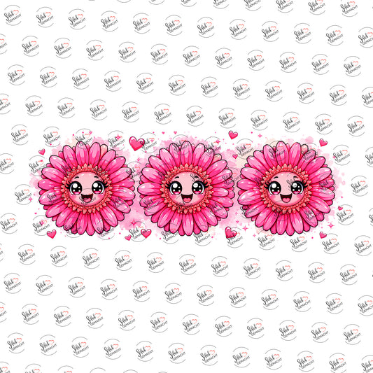 Pinke Gerbera mit Gesicht