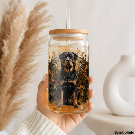 Rottweiler in Sonnenblumen