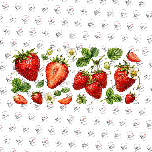 Erdbeeren in Aquarell