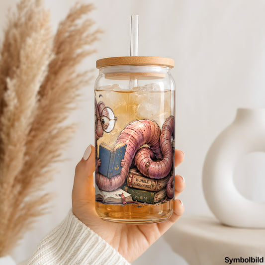 Bücherwurm mit Brille