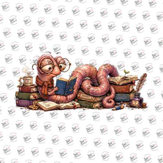 Bücherwurm mit Brille