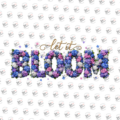 Let it Bloom in Hortensien als UV-DTF Sticker einzeln