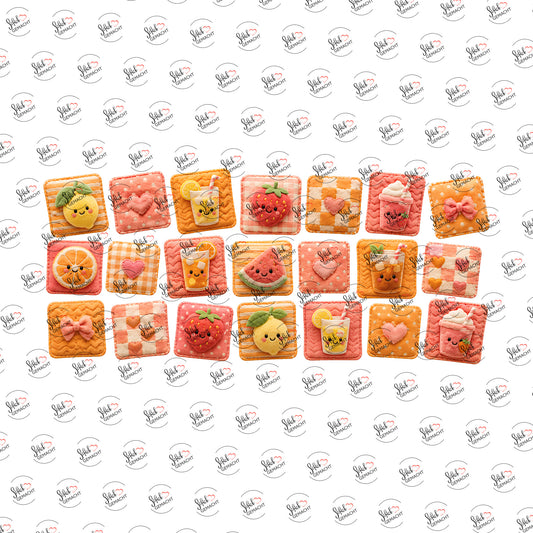 Kawaii-Früchte-Kachelmuster