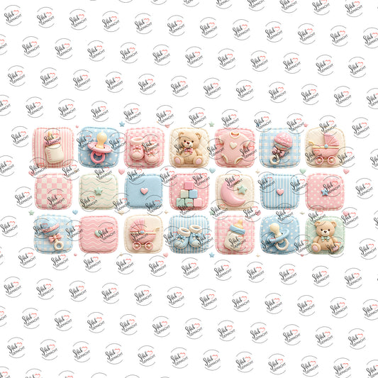 Babymuster in Pastell