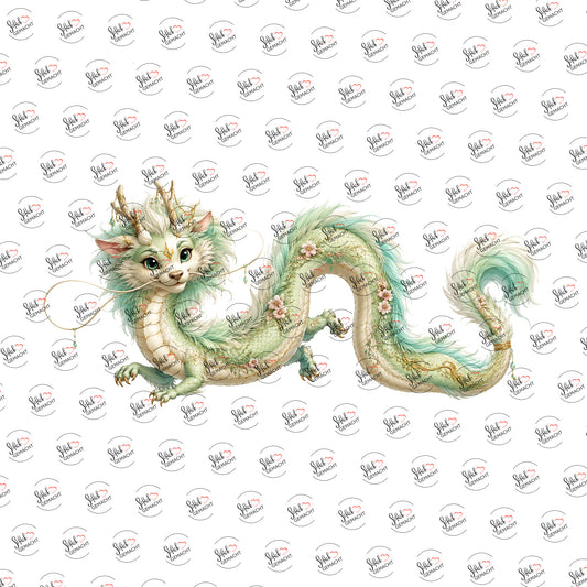 Flauschdrache mit Blüten