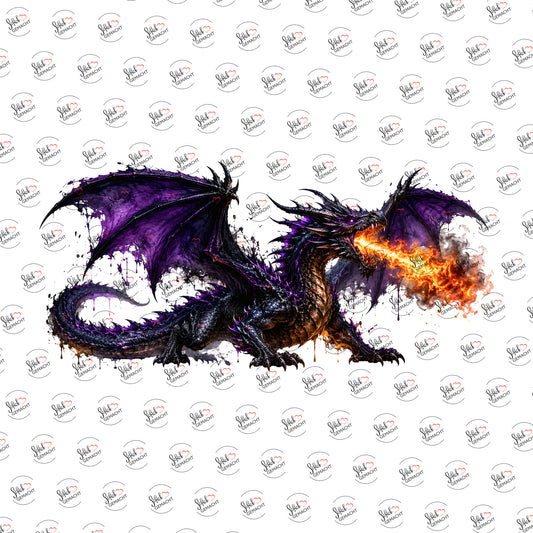 Feuerdrache in Violett
