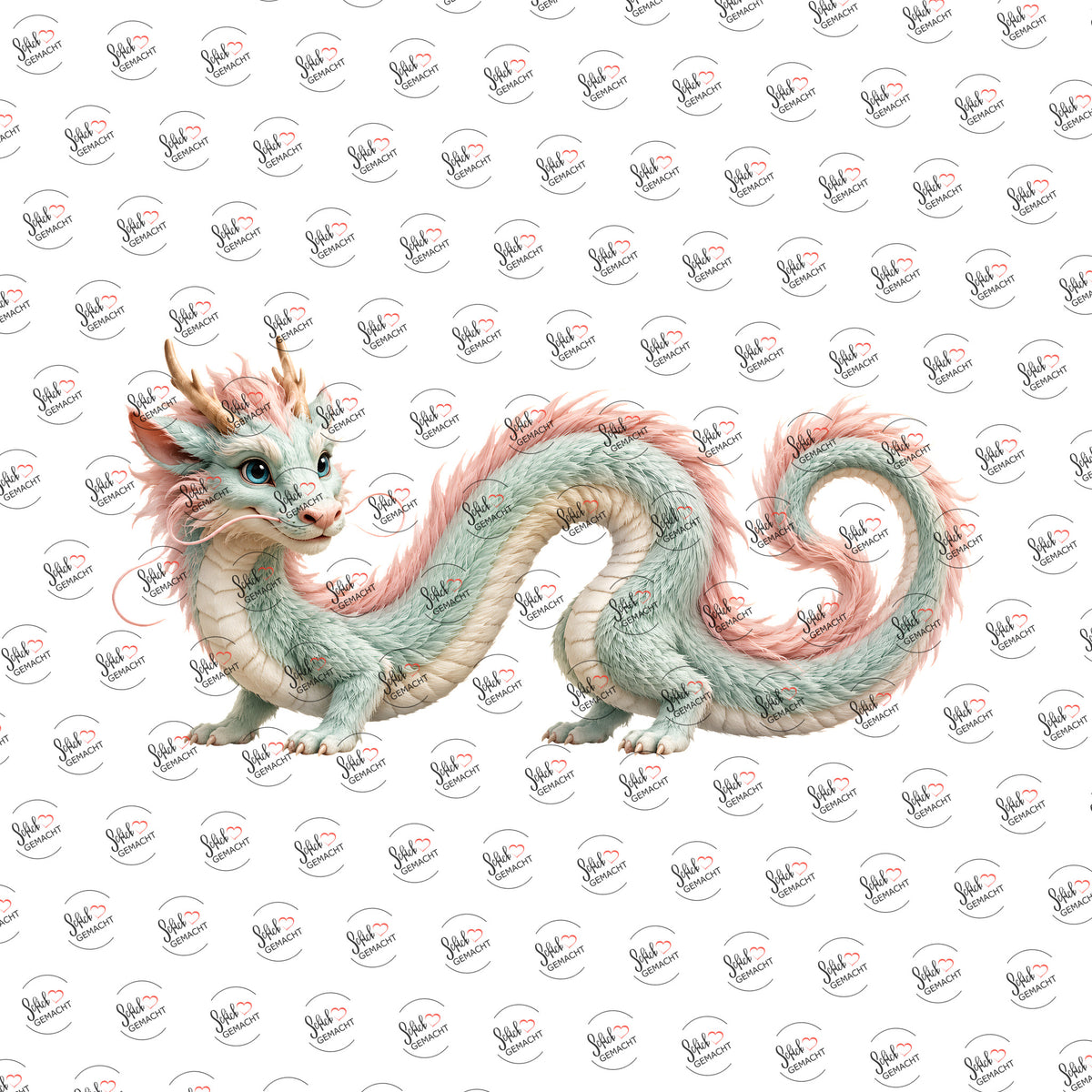 Pastelldrache in Mint