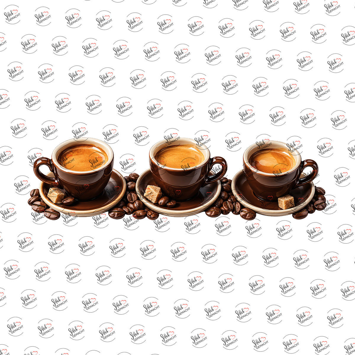 Espresso mit braunem Zucker als UV-DTF Sticker einzeln